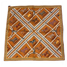 Hermès Lenço de Seda Hermes Carre90 Double Face Laranja
