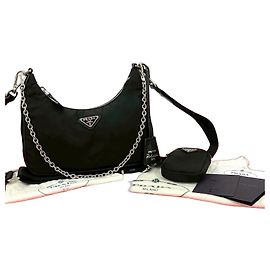 Borsa a tracolla 2way in nylon Tessuto Prada Nero