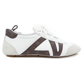 Baskets Louis Vuitton LV Sneakers Marron Blanc