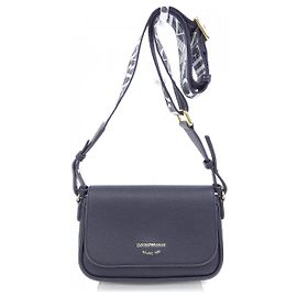 Bolsa de ombro em couro Emporio Armani Azul Azul marinho