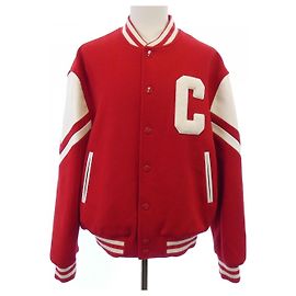 Céline CELINE Giacca Teddy Jackson Giacca Stadium Rosso