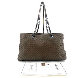 Bottega Veneta Bolsa de ombro com corrente Intrecciato Marrom