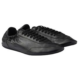 Prada Men's Collapsable Leather Sneakers Black