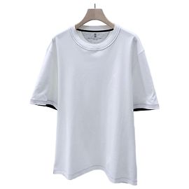Brunello Cucinelli Unused Baumwoll-T-Shirt mit Rundhalsausschnitt in Weiß Weiß