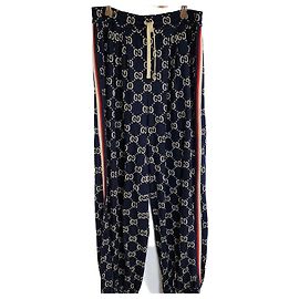 Gucci Navy GG Monogram Pants (Jogger/Pants) Blue