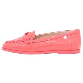Chanel Mocassini CC in vernice rosa da donna Rosa