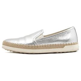 Tod's Metallic Silber Espadrille Slip-On Sneaker für Damen Silber