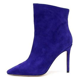 Jimmy Choo Botas de cano de salto alto em couro de camurça para mulher Azul