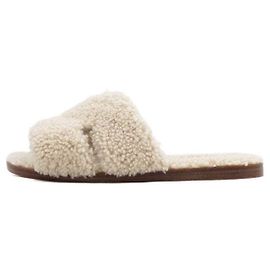 Hermès Sandálias Izmir em shearling Pantufas masculinas Laranja