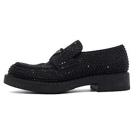 Prada Mocassins pour hommes Black Crystal Chocolate Noir