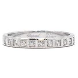 Chopard White Gold Half Set Diamond Ice Cube Ring Size White