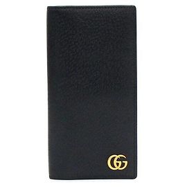 Gucci Men's Long Wallet GG Marmont Black