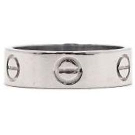 Cartier White Gold Classic Love Ring Size White