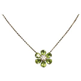 Van Cleef & Arpels Collier pendentif Fleurette Hawaii en or jaune, peridot et diamant Jaune