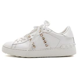 Valentino Tênis Untitled de couro branco com Rockstud para mulher Branco