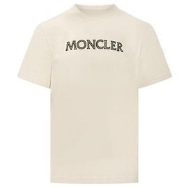 Moncler Baumwoll-T-Shirt mit Logo-Print Weiß