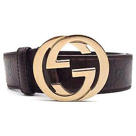 Gucci Cinto de elos entrelaçados Marrom