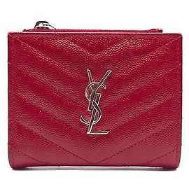Saint Laurent Monogram Bi-Fold Wallet Red