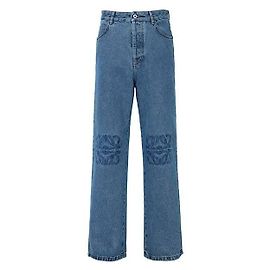 Loewe Baggy-Jeans mit Anagram-Logo-Patch in Indigoblau Blau