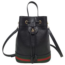Gucci Petit sac seau Ophidia en cuir noir Noir