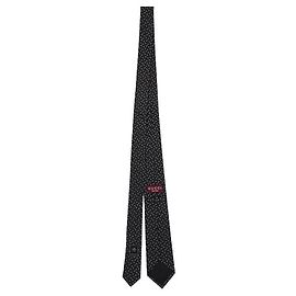 Gucci Silk Jacquard Tie with Horsebit Motif Black