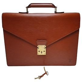 Louis Vuitton Pasta de Documentos Epi Marrom Marrom