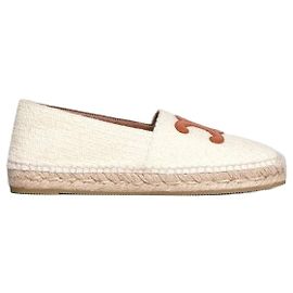 Céline Flache Espadrilles mit signiertem Triomphe-Patch Weiß