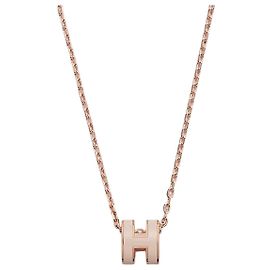 Hermès Colar Pendente Mini Pop Mulher Ouro Rosa Poudre Rosa