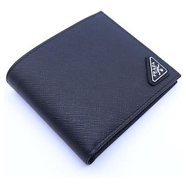 Prada Saffiano Bi-Fold Wallet QHH Black