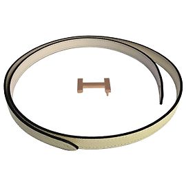 Hermès Cinto reversível com fivela Branco