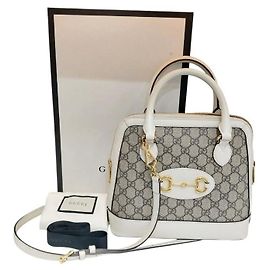 Gucci Piccola borsa con manico superiore Horsebit Beige Borsa tote e a tracolla Marrone