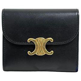Céline Portefeuille à rabat Triomphe Noir Noir