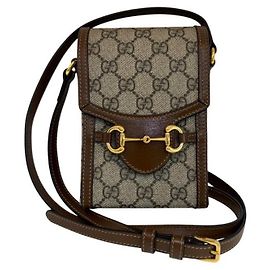 Gucci Borsa a tracolla Horsebit GG Mini Canvas Marrone Marrone