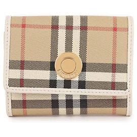 Burberry Small Check Folding Wallet Brown