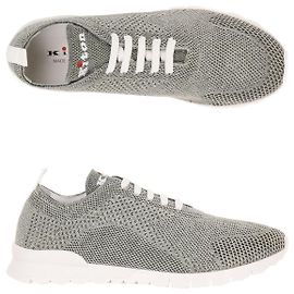 Kiton Cotton Fit Strick-Sneaker Braun