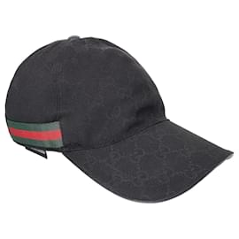 Gucci Canvas Web Loop Baseball Cap Black Black