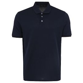 Kiton Polo aus Baumwollstrick Navy Blau Kurzarm T-Shirt Blau