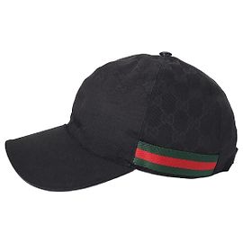 Gucci Boné de beisebol GG Canvas Web Loop preto Preto