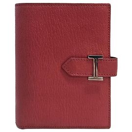 Hermès Compact Buckle Wallet Red Red