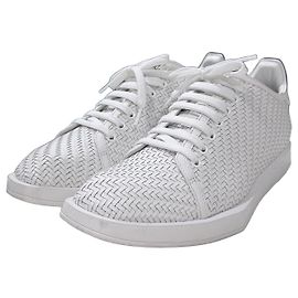 Berluti Geflochtene Leder-Sneaker Weiß Weiß