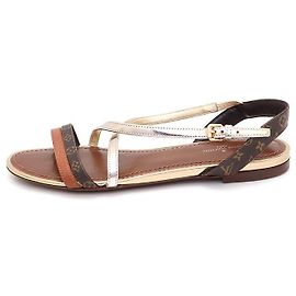 Louis Vuitton Monogram Landscape Strap Sandals Brown