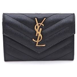 Saint Laurent Monogram Envelope Card Holder Black