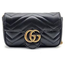 Gucci Borsa a tracolla GG Marmont Matelassé Super Mini Nero