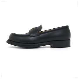 Chanel Mocassini da donna in pelle di vitello nera con CC dorato Nero