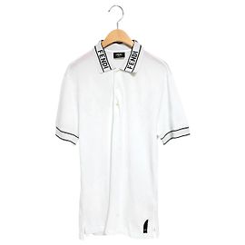 Fendi Kurzärmeliges Poloshirt mit Logo Weiß