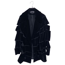 Tom Ford Avantgarde-Samtjacke mit Cutouts Schwarz