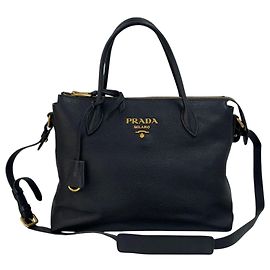 Prada Tote e borsa a tracolla in Vitello Daino Nero