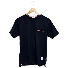Thom Browne Pocket Striped Short Sleeve T-Shirt Blue