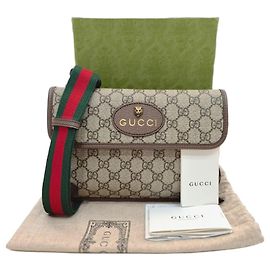 Gucci Vintage Supreme Web Hip Pack Belt Bag Brown