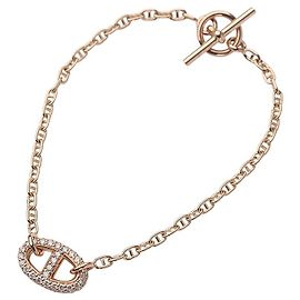 Hermès Pulseira Chandal Diamond SH Rose Gold Blue Stone Rosa